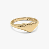 Solid Gold Heart Signet Ring