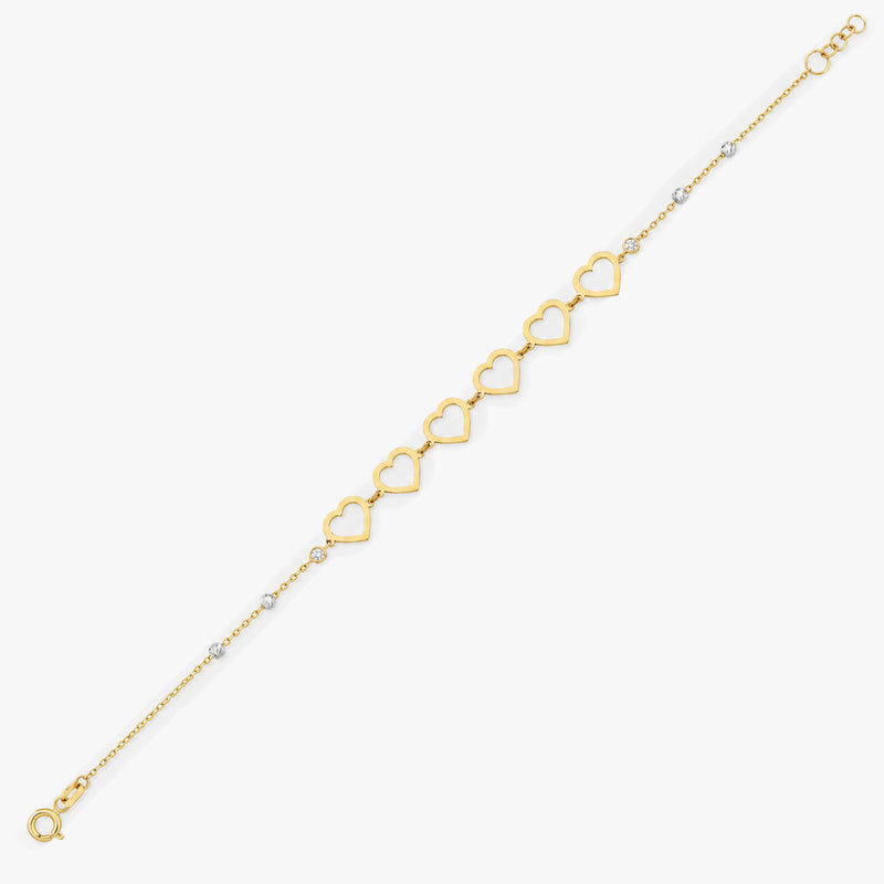 Gold Open Heart Bracelet