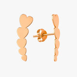Gold Heart Ear Climber Earrings
