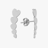 Gold Heart Ear Climber Earrings