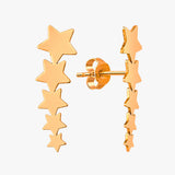 Solid Gold Five Star Climber Earrings