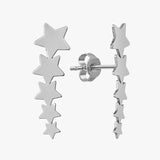 Solid Gold Five Star Climber Earrings