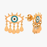 Gold Evil Eye Dangle Earrings