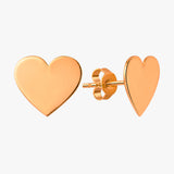 Solid Gold Heart Stud Earrings