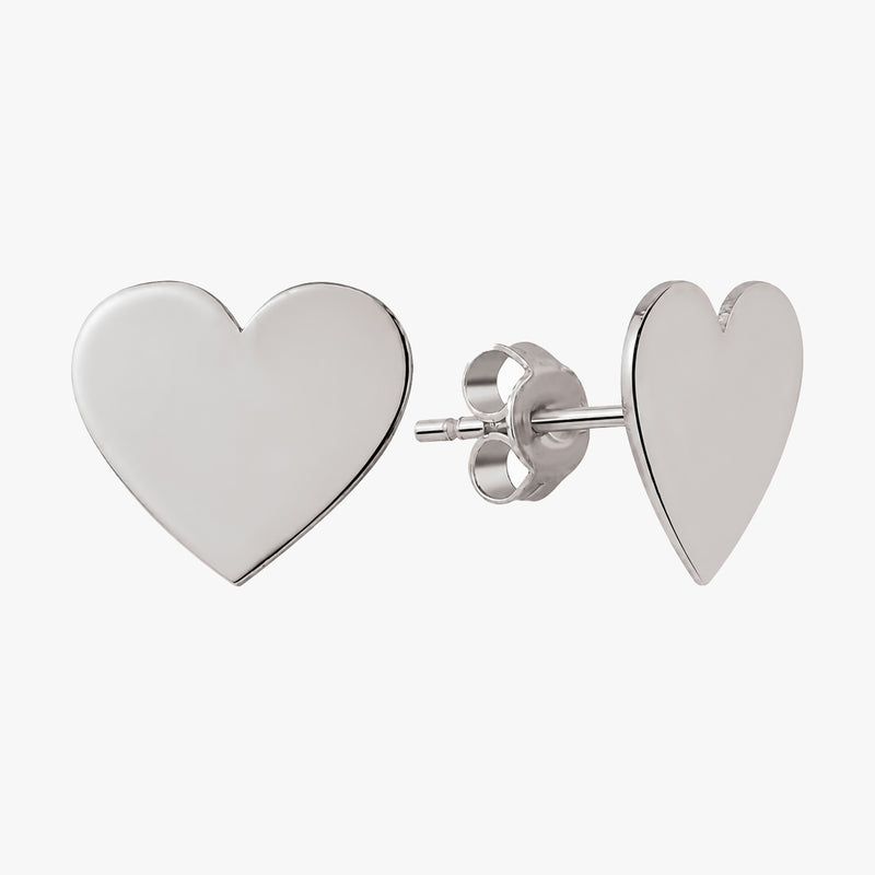 Solid Gold Heart Stud Earrings