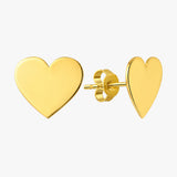 Solid Gold Heart Stud Earrings