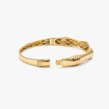 14K Solid Gold Bamboo Bangle Bracelet