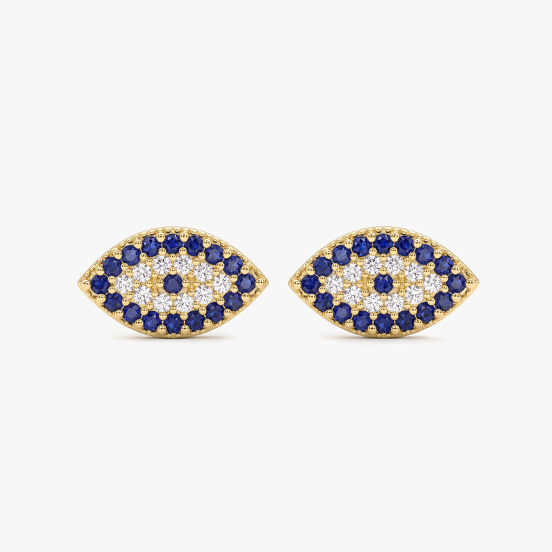 Gold Evil Eye Stud Earrings