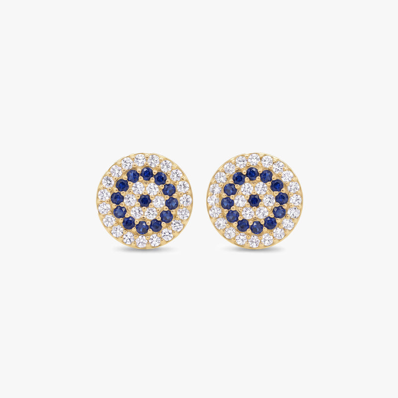 Gold Evil Eye Stud Earrings