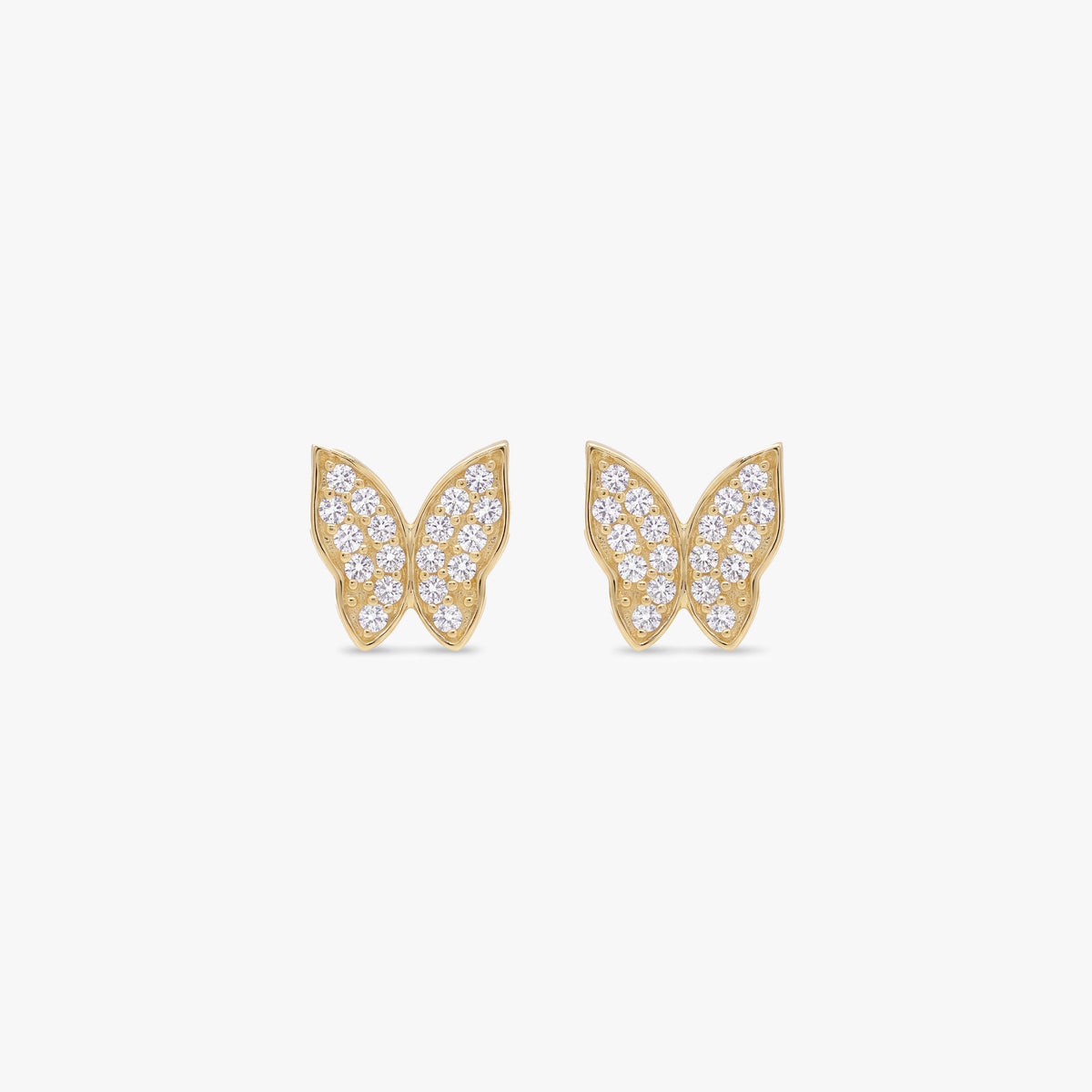 Gold Butterfly Stud Earrings