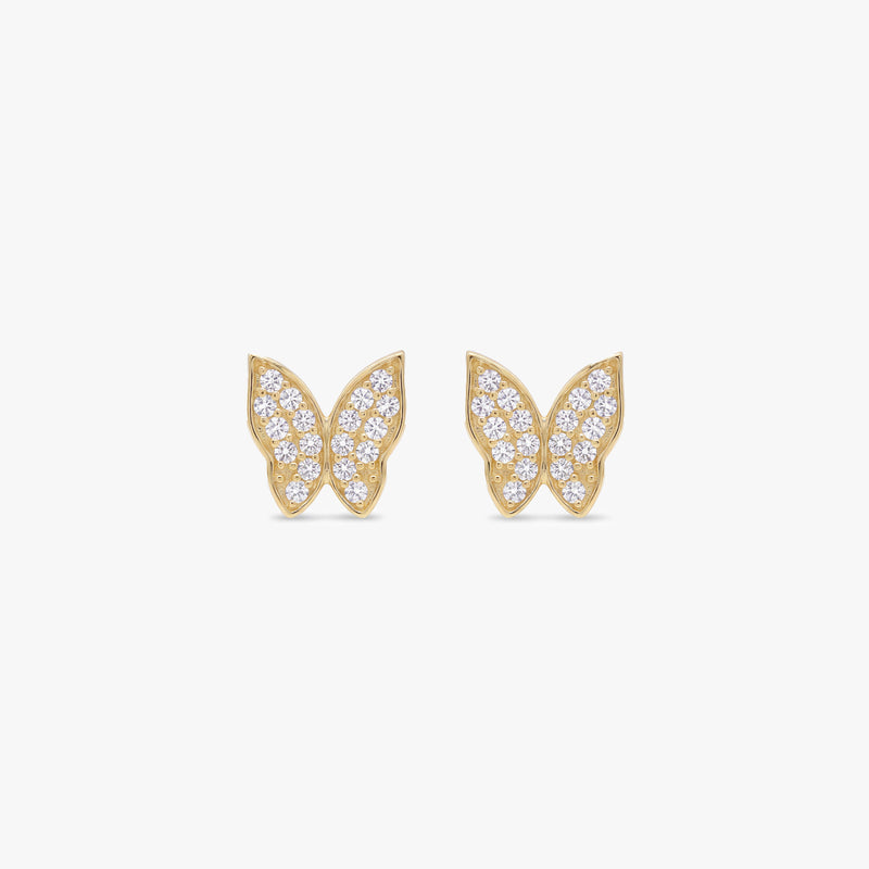 Gold Butterfly Stud Earrings