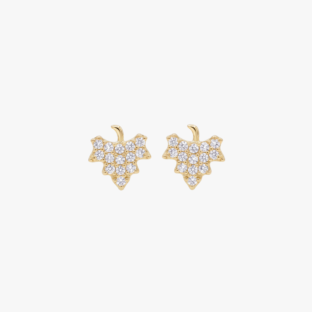 Gold Maple Leaf Stud Earrings