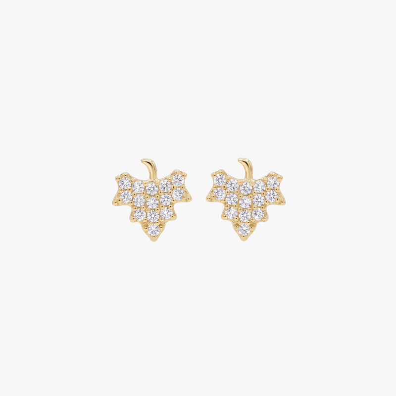 Gold Maple Leaf Stud Earrings