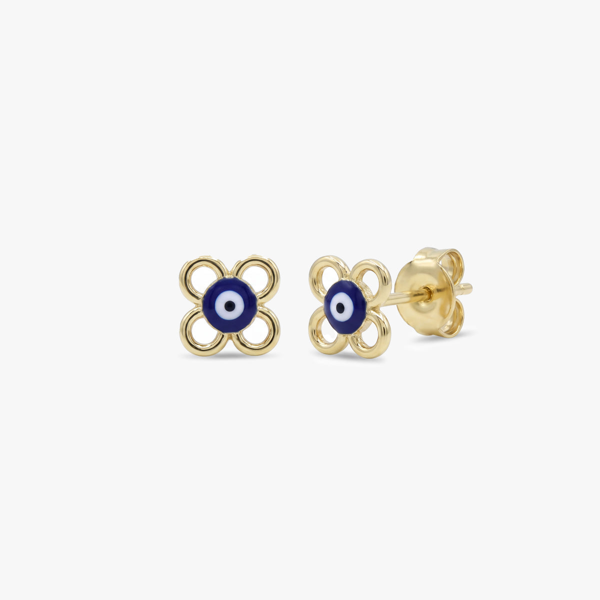 Gold Evil Eye Stud Earrings