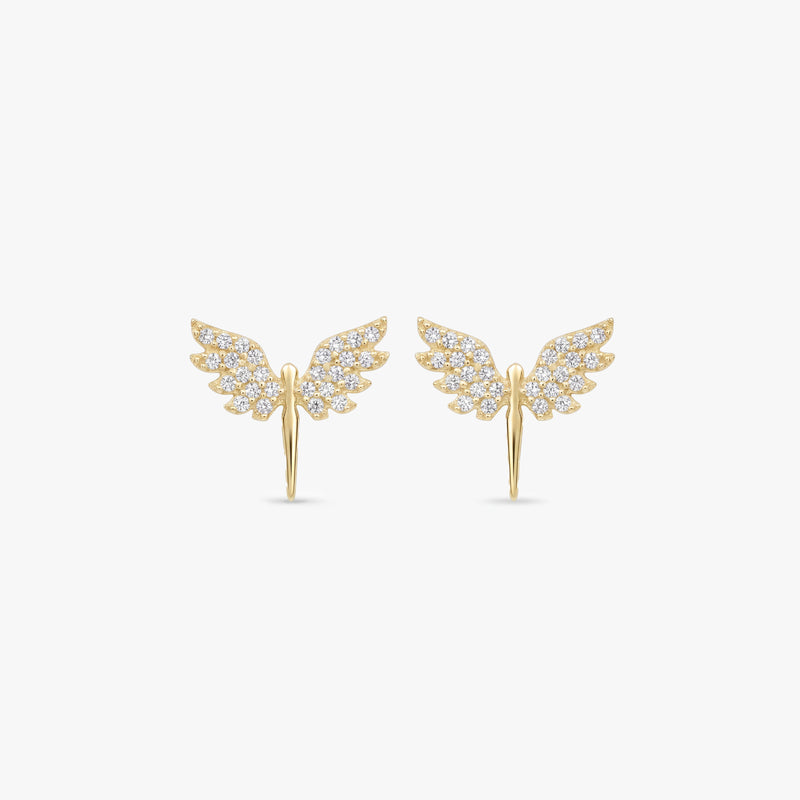 Gold Angel Stud Earrings