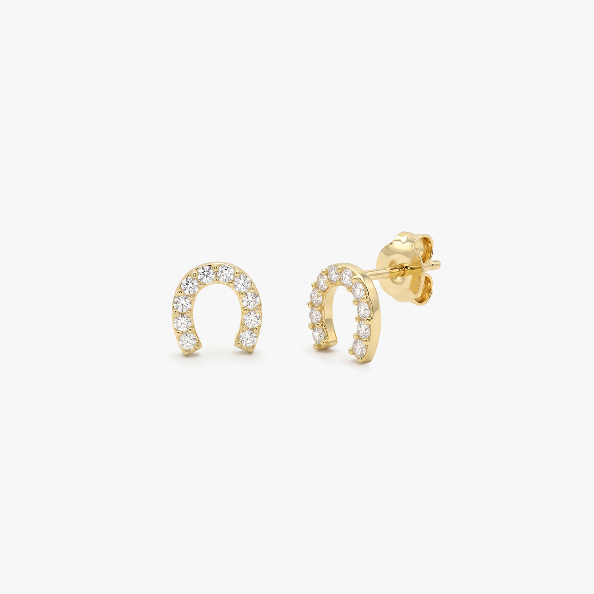 Gold Horseshoe Stud Earrings