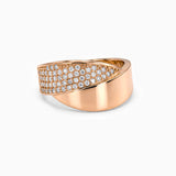 Gold Modern Pavé Ring with Lab Grown Diamonds