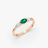 Gold Oval Emerald Ring