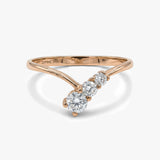 Gold Three-Stone Diamond Ring