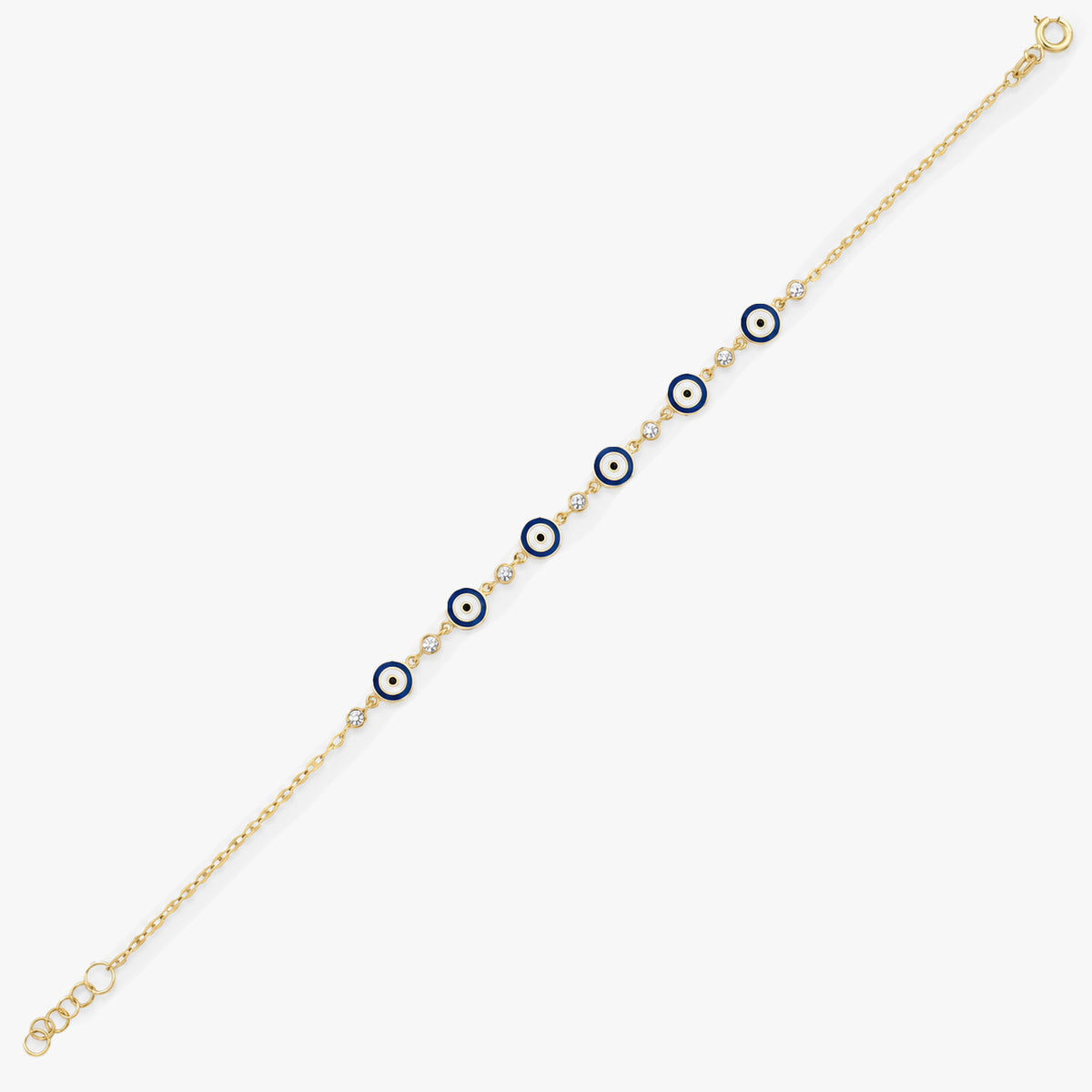 Gold Diamond Evil Eye Bracelet