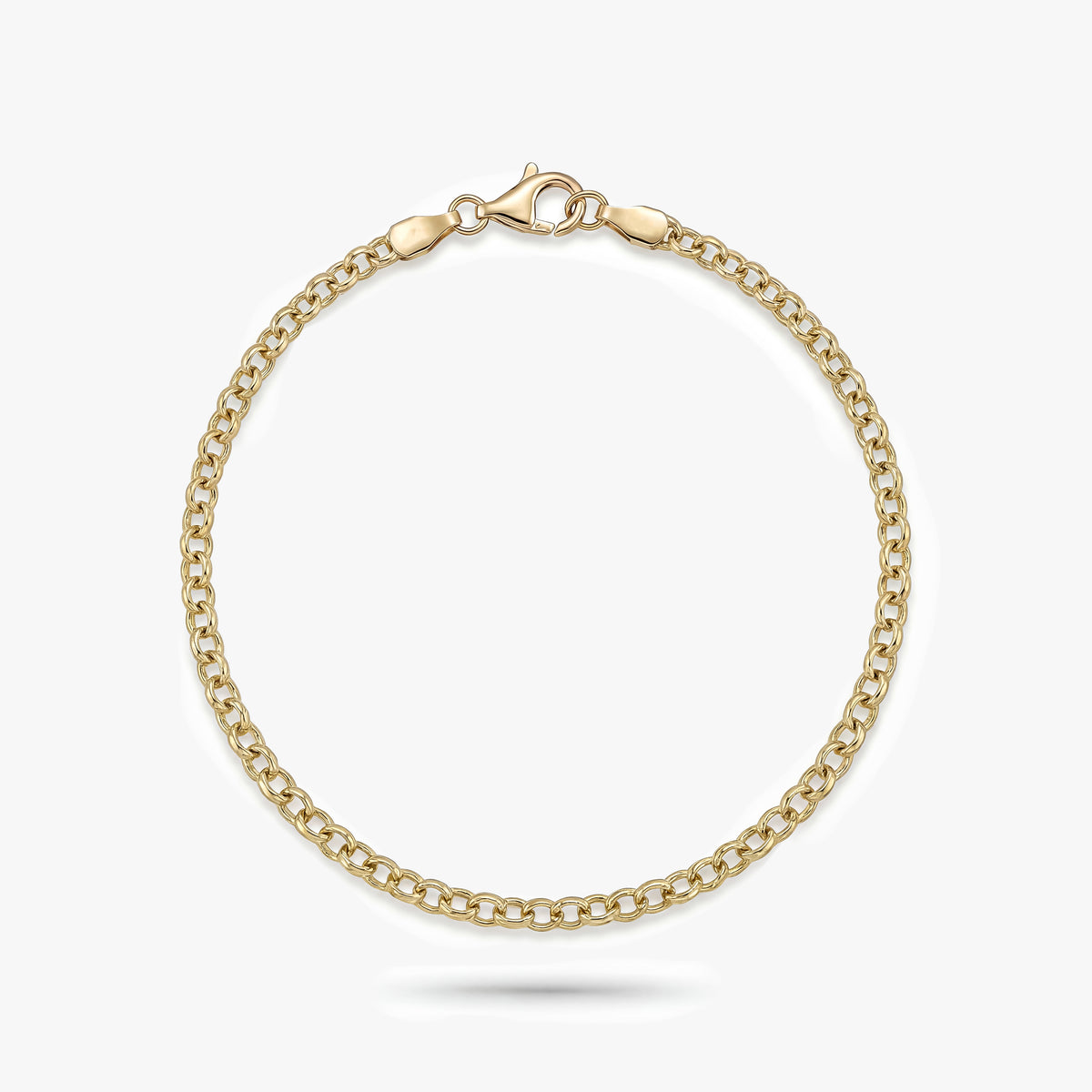 Solid Gold Rolo Chain Bracelet