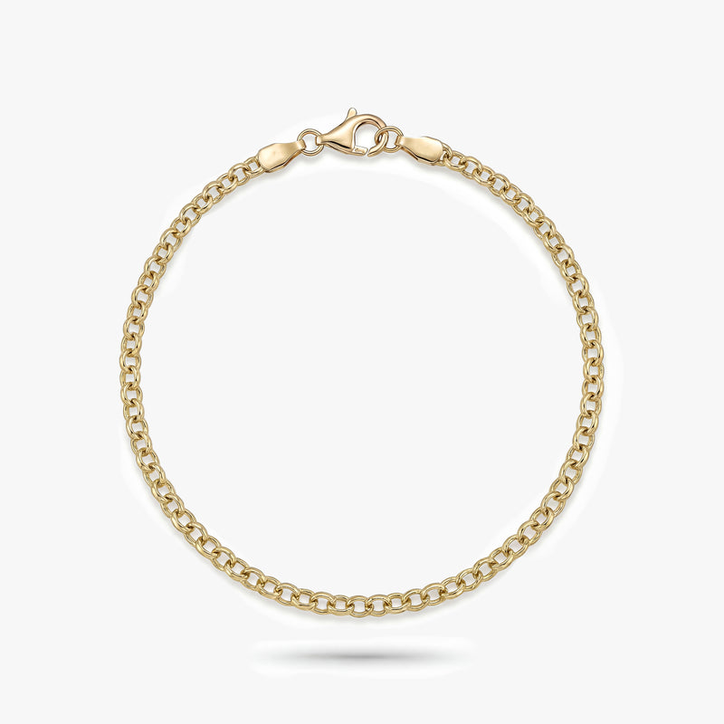 Solid Gold Rolo Chain Bracelet
