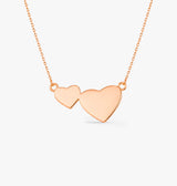 Double Heart Necklace in Gold