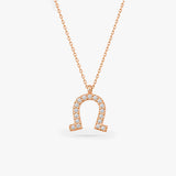 Diamond Horseshoe Necklace in Gold