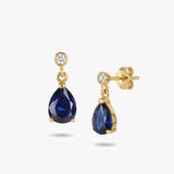 Pear Drop Earrings with White Sapphire Accent