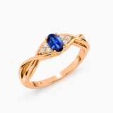 Oval Sapphire Ring with Diamonds in Gold