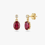 Oval Drop Earrings with White Sapphire Accent