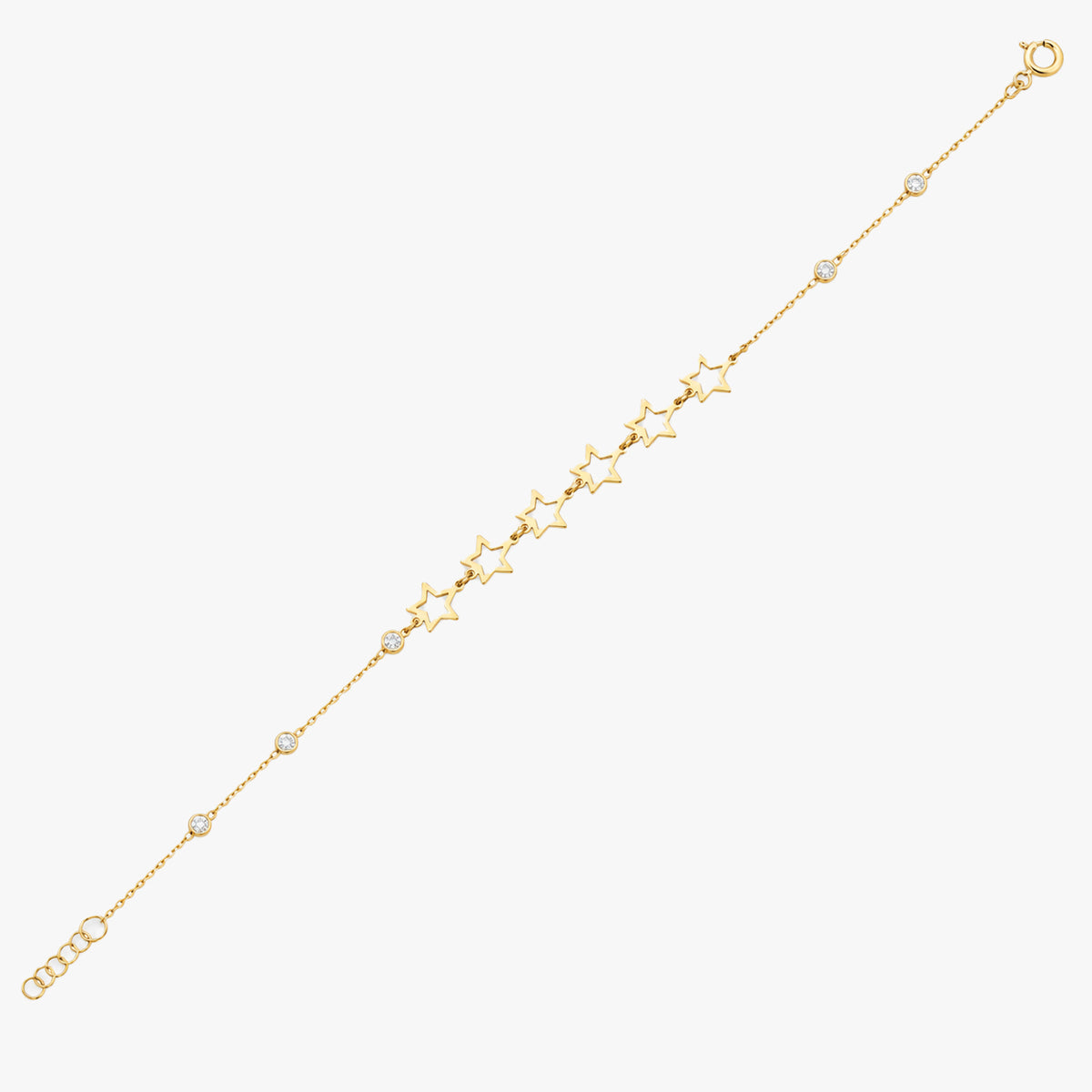 Gold Star Bracelet with Diamond