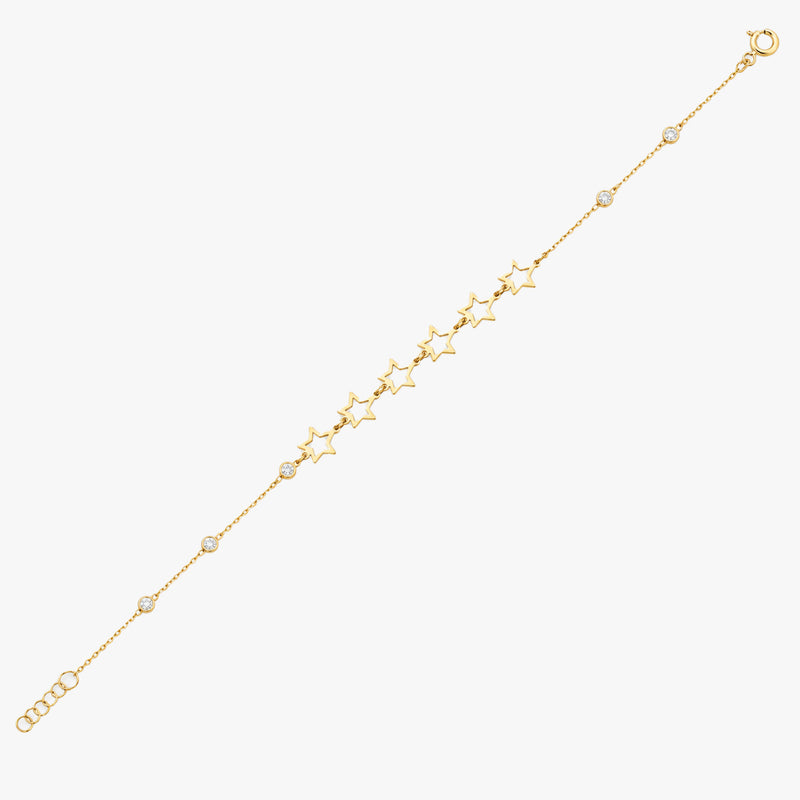 Gold Star Bracelet with Diamond