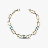 Gold Turquoise Link Bracelet