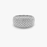 Gold Woven Dome Ring with Lab Grown Diamonds