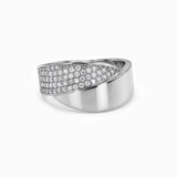 Gold Modern Pavé Ring with Lab Grown Diamonds