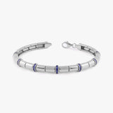 Solid Gold Blue Stone Station Bracelet