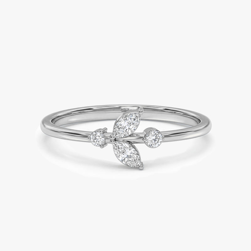 Marquise Diamond Leaf Ring