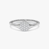 Diamond Cluster Signet Ring