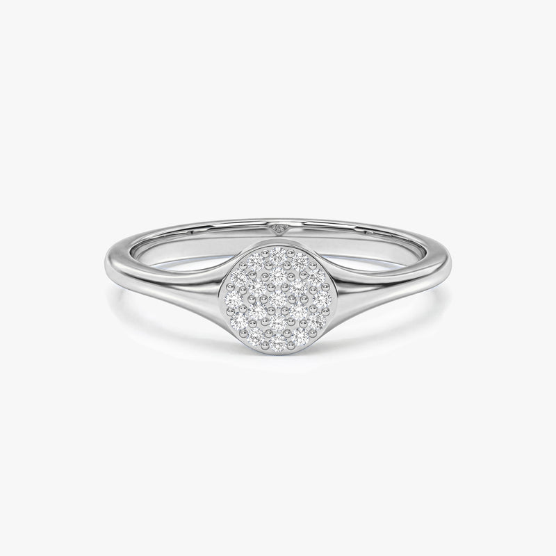 Diamond Cluster Signet Ring