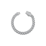 Solid Gold Pavé Miami Cuban Bracelet with Diamond Clasp – 9mm