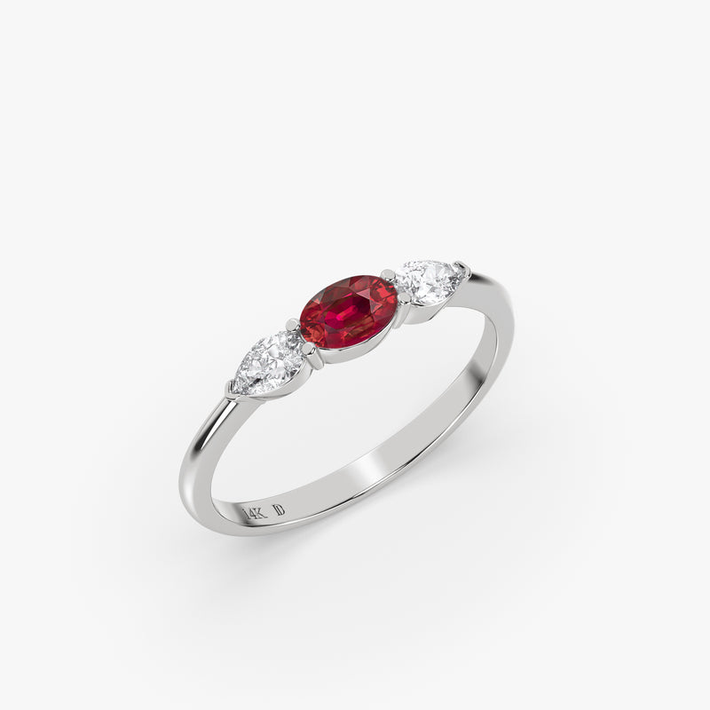 Gold Oval Ruby Ring