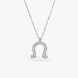 Diamond Horseshoe Necklace in Gold