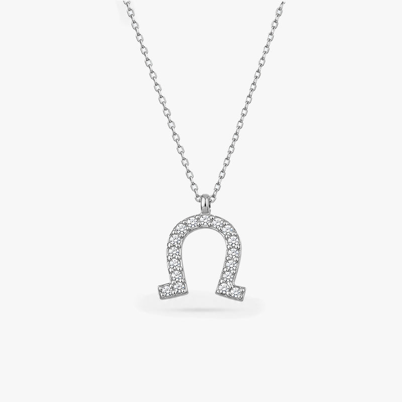 Diamond Horseshoe Necklace in Gold