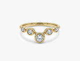 Five Stone Bezel Diamond Ring in Gold