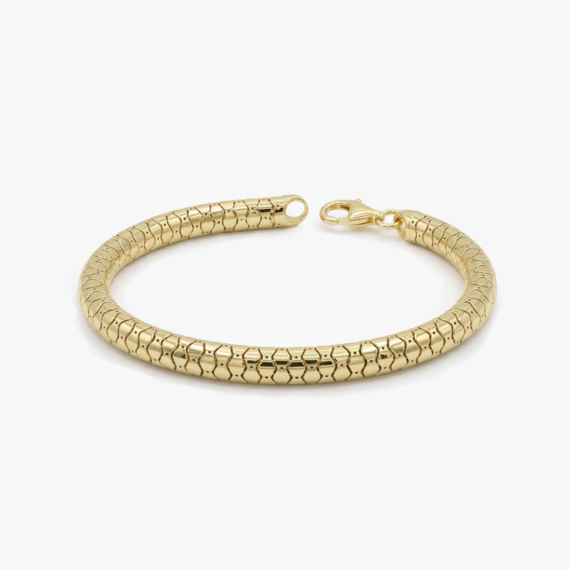Gold Textured Snake Bracelet