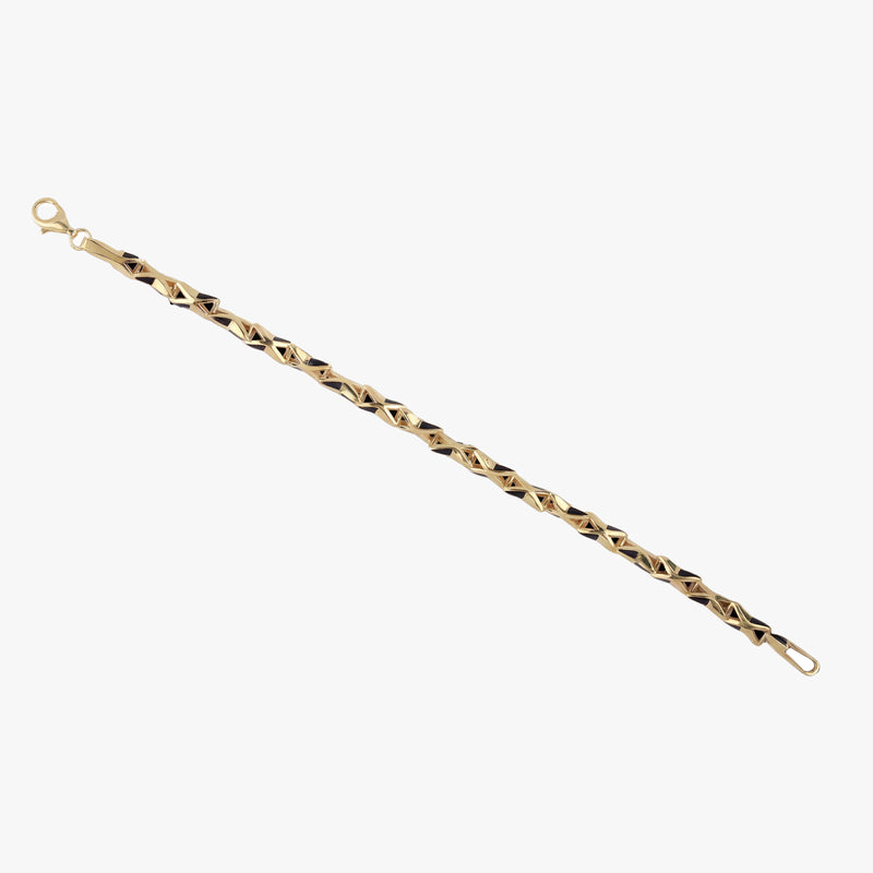 Geometric Pyramid Link Bracelet in Gold