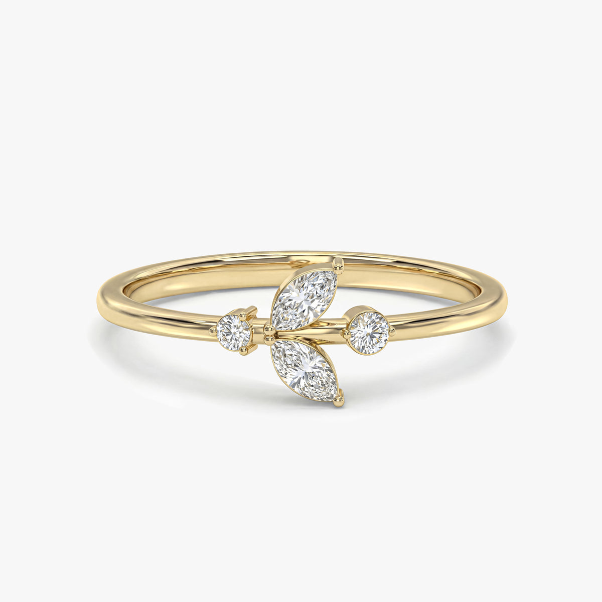 Marquise Diamond Leaf Ring