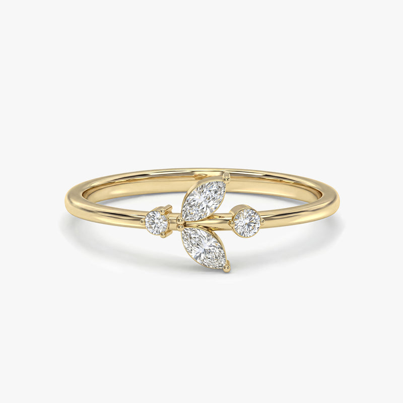 Marquise Diamond Leaf Ring
