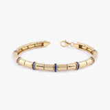 Solid Gold Blue Stone Station Bracelet